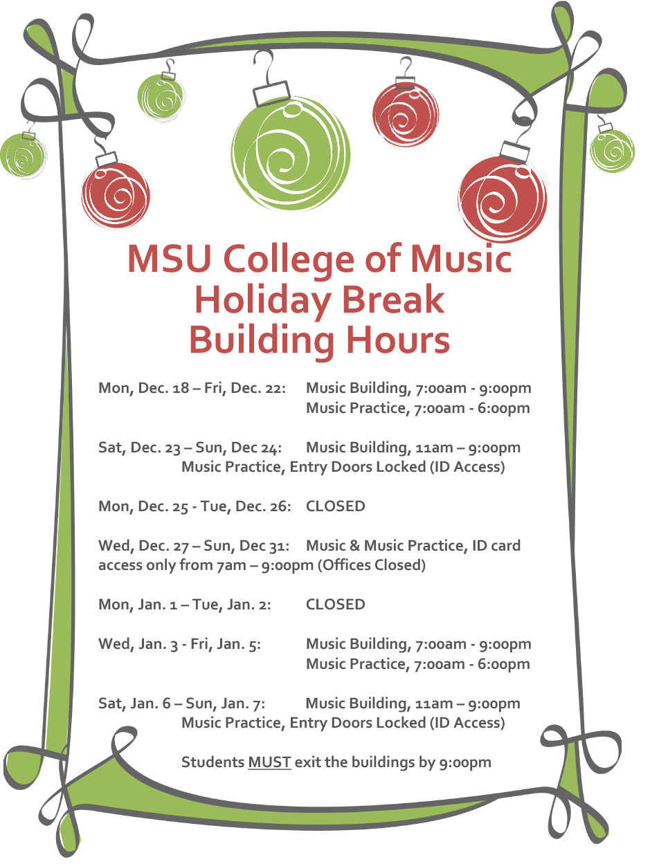 Student Bulletin  MSU College of Music